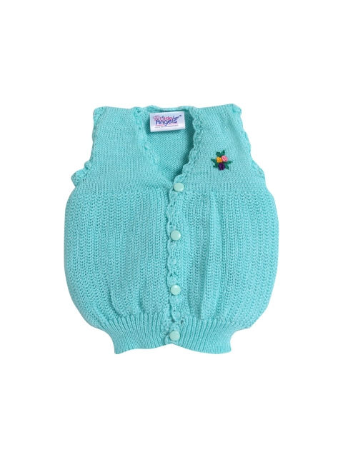 

Little Angels Kids Green Crochet Sweater Vest