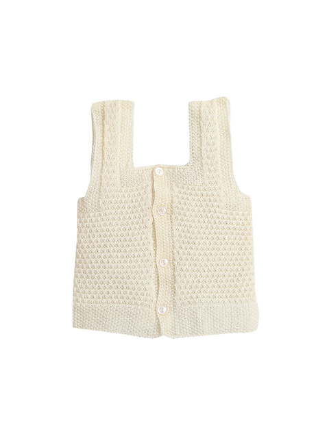 

Little Angels Kids Cream-Coloured Sweater Vest