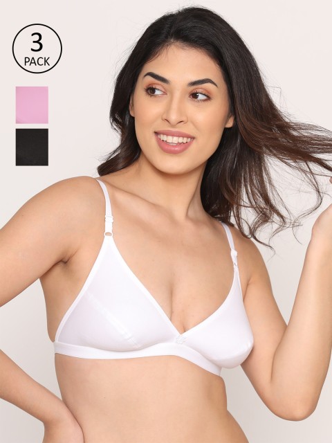 

Kalyani Pack Of 3 White & Black Plunge Bra