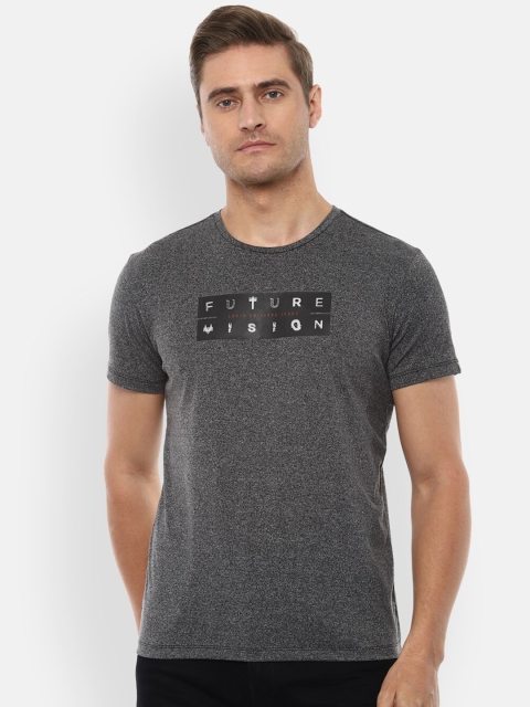 

Louis Philippe Jeans Men Grey Typography Printed T-shirt