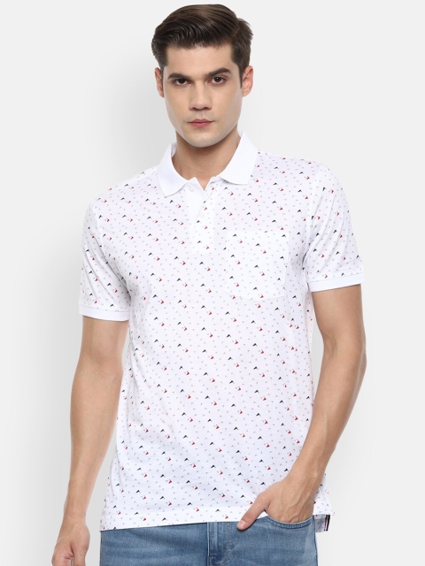 

Van Heusen Sport Men White Printed Polo Collar Cotton T-shirt