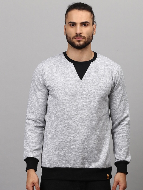 

Campus Sutra Men Grey & Black Cotton Pullover