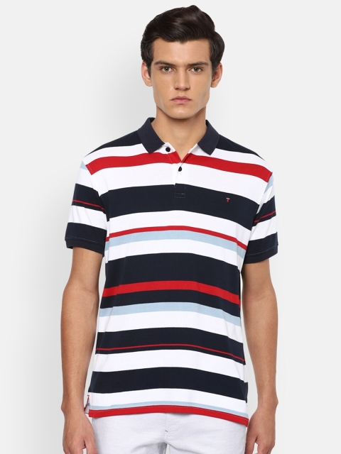 

Louis Philippe Sport Men Black Striped Polo Collar T-shirts