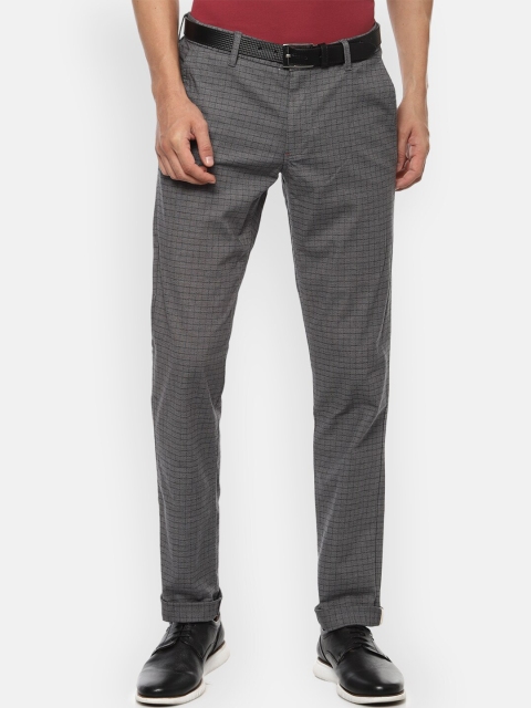 

Louis Philippe Sport Men Grey Checked Slim Fit Trousers