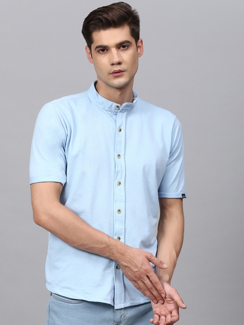 

Campus Sutra Men Blue Opaque Casual Shirt