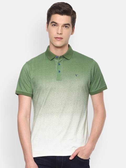 

VAN HEUSEN DENIM LABS Men Green Dyed Polo Collar T-shirt