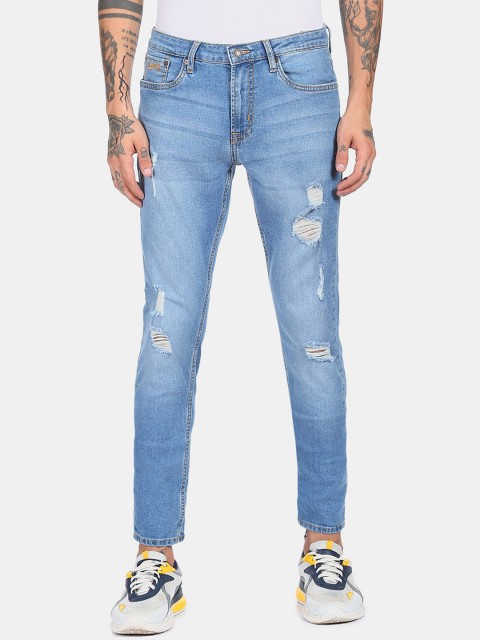 

Aeropostale Men Blue Super Skinny Fit Mildly Distressed Light Fade Jeans
