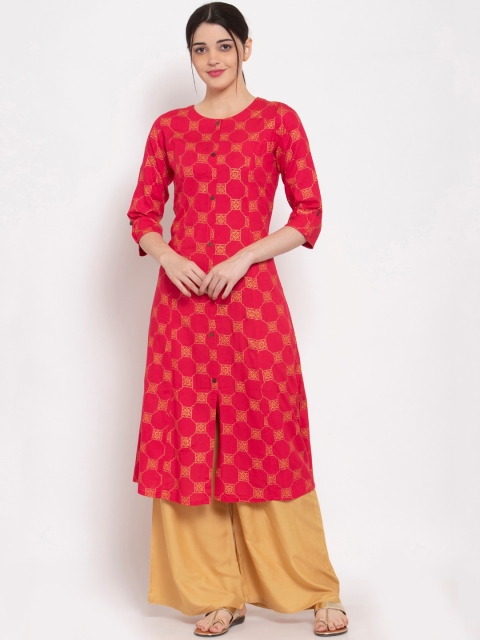 

ALC Creations Women Pink Ethnic Motifs Printed Kurta