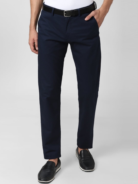 

Peter England Casuals Men Navy Blue Slim Fit Trousers