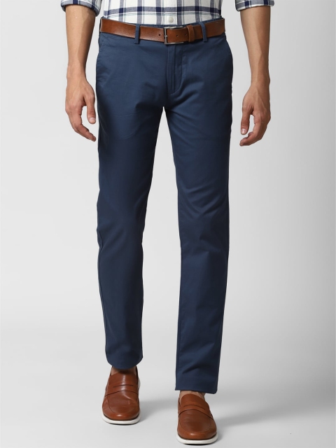 

Peter England Casuals Men Navy Blue Slim Fit Trousers