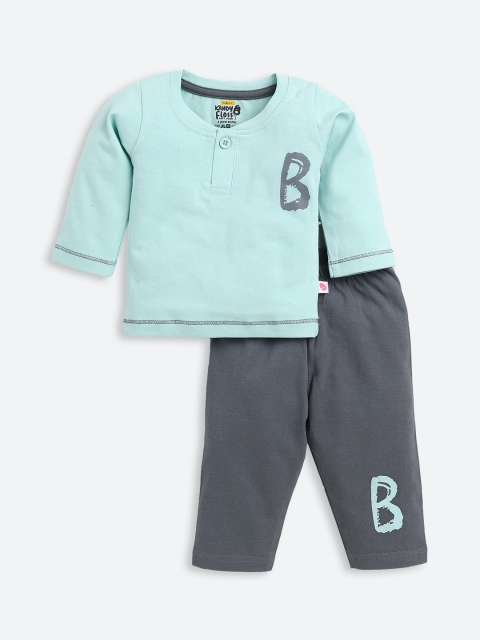 

AMUL Kandyfloss Unisex Kids Green & Grey Night suit