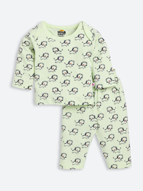 

AMUL Kandyfloss Unisex Kids Grey Printed Night suit