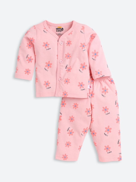 

AMUL Kandyfloss Unisex Kids Pink & Blue Printed Night suit