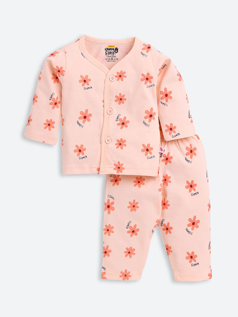 

AMUL Kandyfloss Unisex Kids Orange & Red Printed Night suit