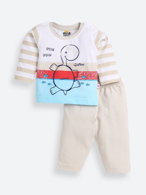 

AMUL Kandyfloss Unisex Kids Grey & White Printed Night suit