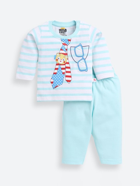 

AMUL Kandyfloss Unisex Kids Blue Graphic Pure Cotton Night Suit