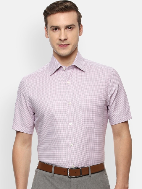 

Louis Philippe Men Purple Micro Checks Opaque Checked Formal Shirt