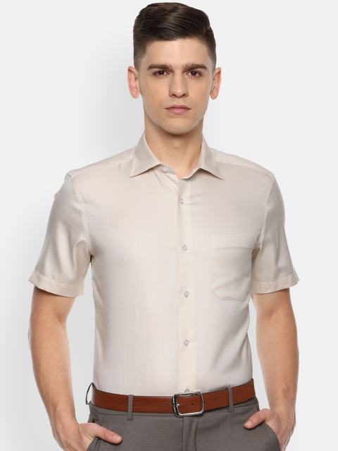 

Louis Philippe Men Beige Opaque Formal Shirt