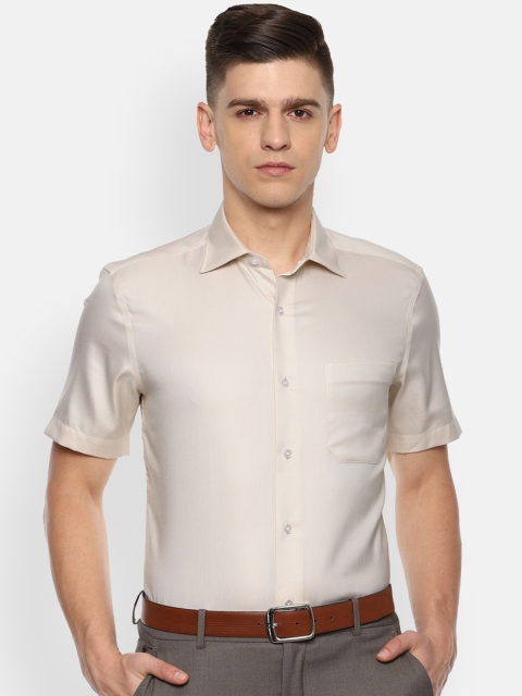 

Louis Philippe Men Beige Solid Opaque Formal Shirt