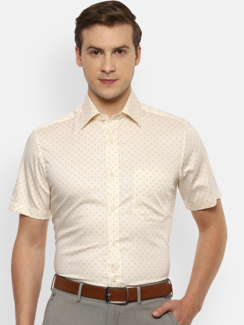 

Louis Philippe Men Beige Opaque Printed Formal Shirt