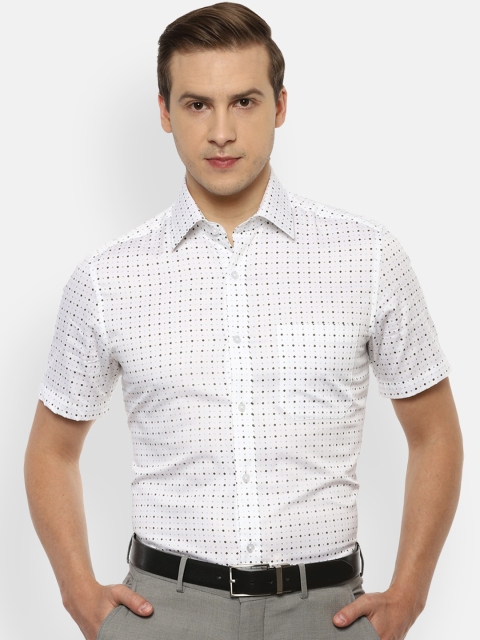 

Louis Philippe Men White Opaque Printed Pure Cotton Formal Shirt