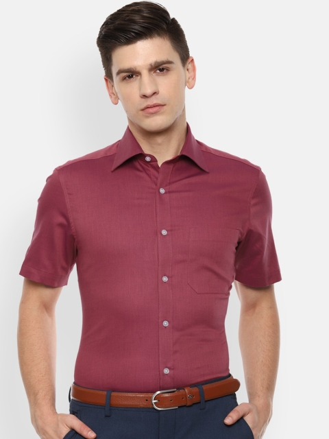 

Louis Philippe Men Maroon Opaque Pure Cotton Formal Shirt