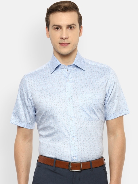 

Louis Philippe Men Blue Floral Opaque Printed Formal Shirt