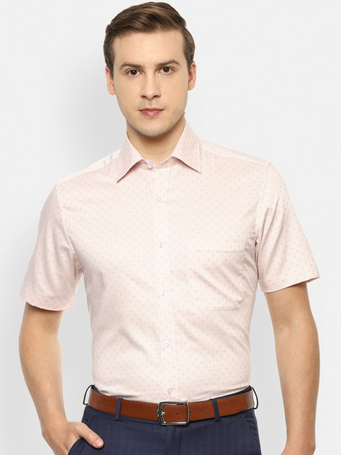 

Louis Philippe Men Cream-Coloured Opaque Printed Formal Shirt