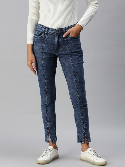 

abof Women Denim Slim Fit Light Fade Stretchable Casual Jeans, Blue