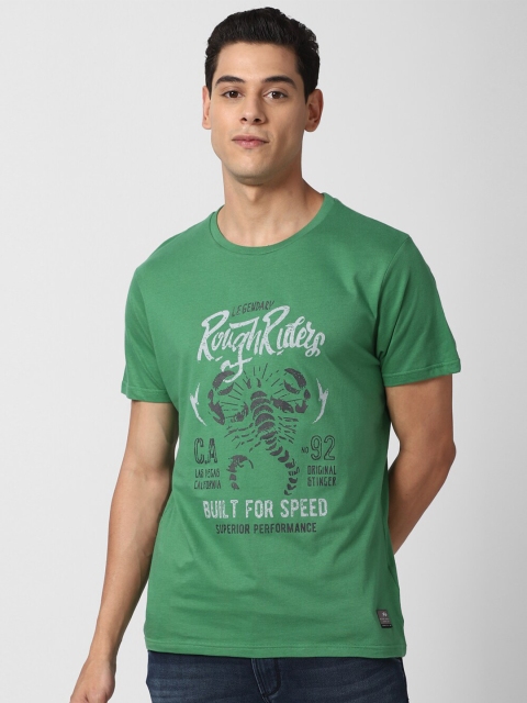 

Peter England Casuals Men Green Typography Printed T-shirt