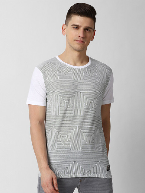 

Peter England Casuals Men White & Black Printed T-shirt