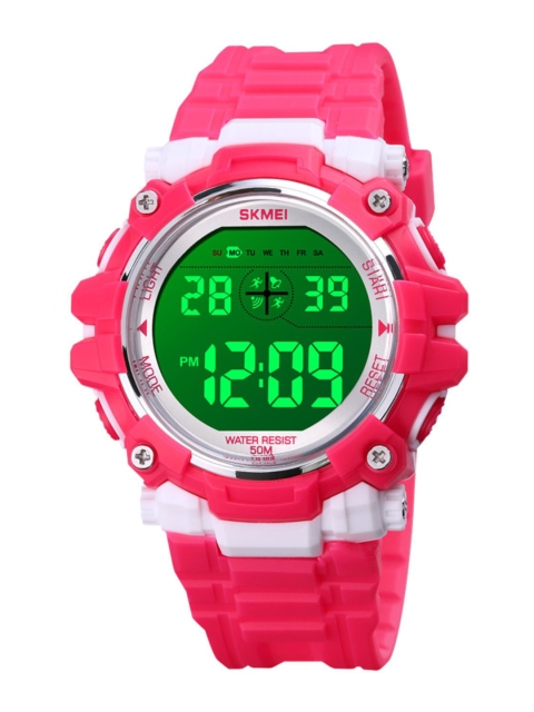 

Skmei Kids Grey Dial & Red Textured Straps Digital Watch Skmei_1616_RoseRed