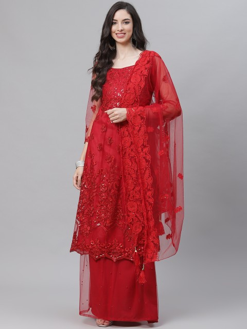 

Readiprint Fashions Red Embroidered Unstitched Dress Material
