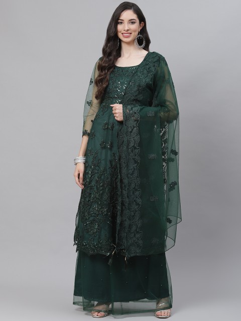Readiprint Fashions Green Embroidered Unstitched Dress Material