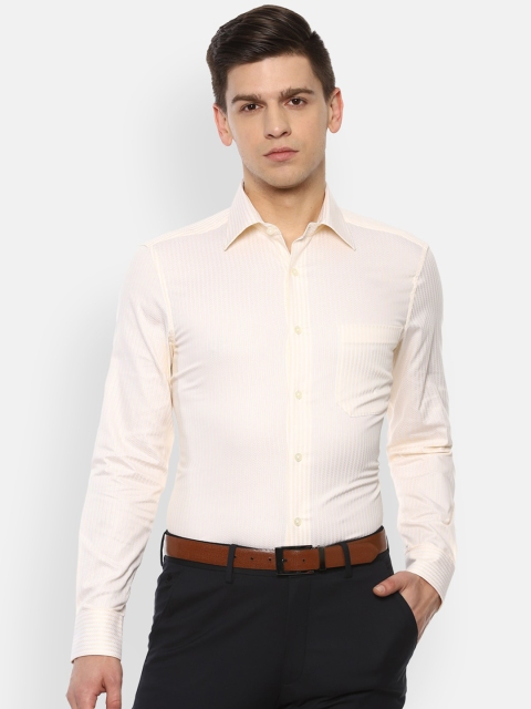 

Louis Philippe Men Cream-Coloured Opaque Striped Formal Shirt