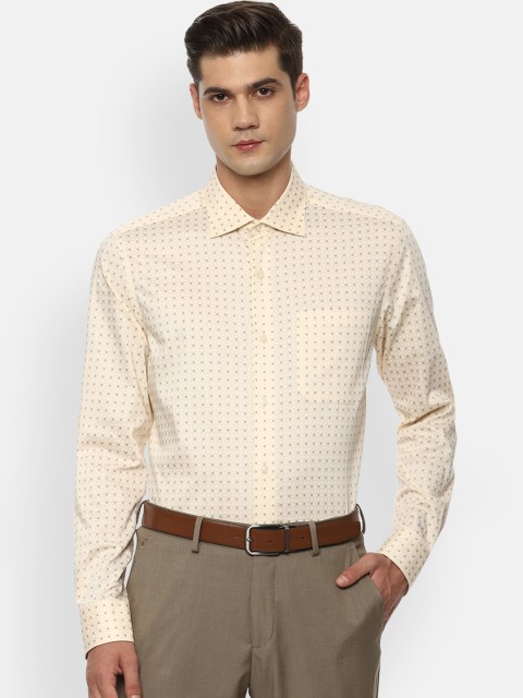 

Louis Philippe Men Beige Opaque Printed Formal Shirt