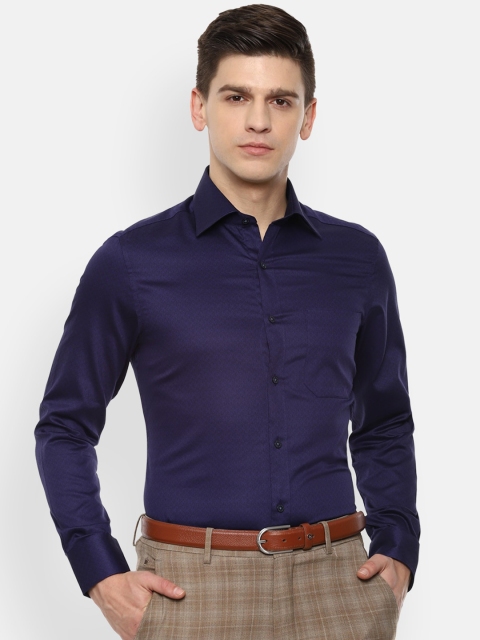 

Louis Philippe Men Navy Blue Opaque Formal Shirt