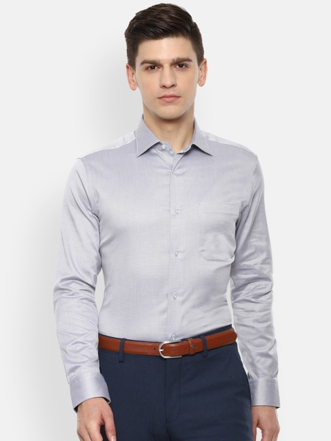 

Louis Philippe Gods & Kings Men Grey Opaque Printed Pure Cotton Formal Shirt