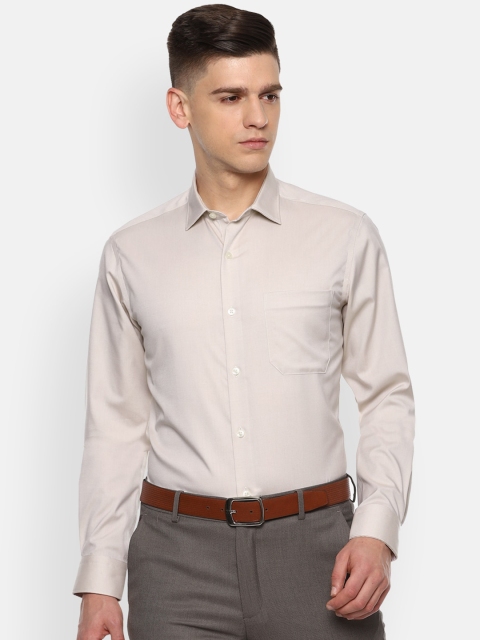 

Louis Philippe Men Beige Slim Fit Opaque Pure Cotton Formal Shirt