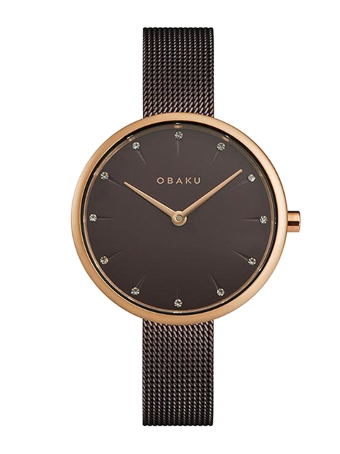 

Obaku Women Brown Brass Embellished Dial & Brown Straps Analogue Watch V233LXVNMN