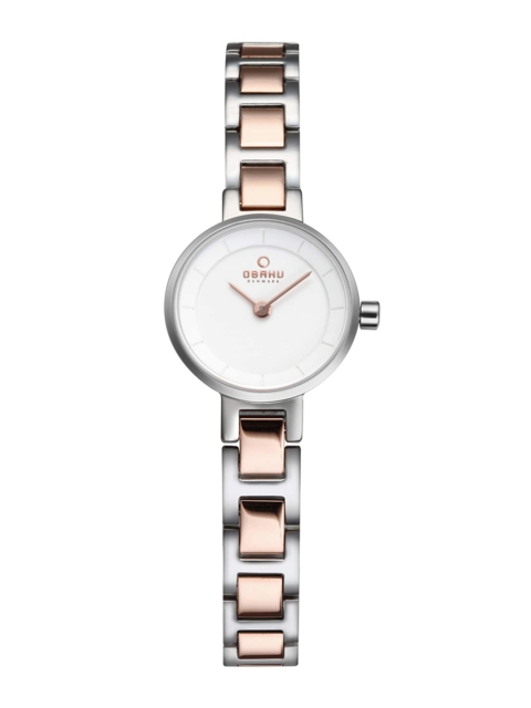

Obaku Women White Brass & Silver-Toned Bracelet Style Straps Watch V198LXCISC