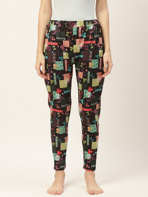 

9teenAGAIN Women Multicoloured Printed Lounge Pants, Multi