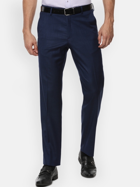 

Van Heusen Men Navy Blue Formal Trousers
