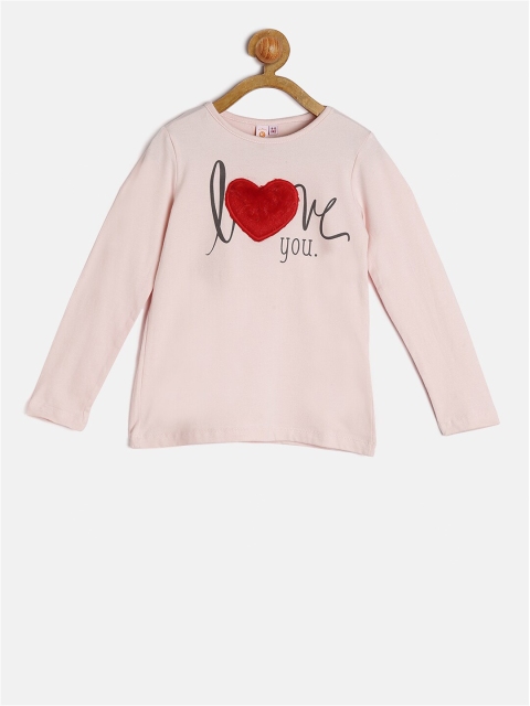 

Kids On Board Peach-Coloured & Red Regular Top