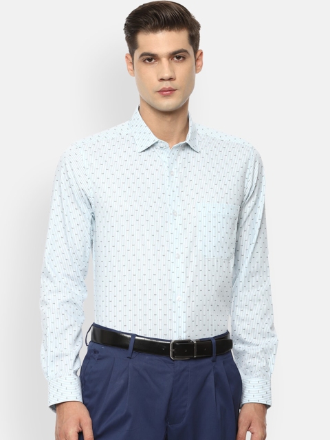 

Louis Philippe Men Blue Slim Fit Opaque Printed Formal Shirt