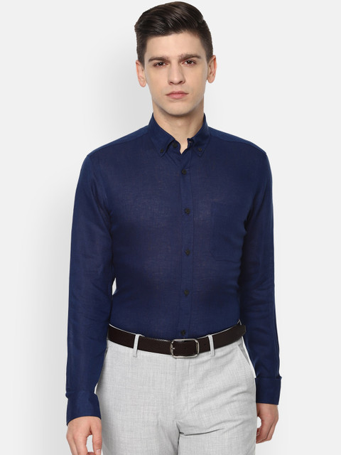 

Louis Philippe Men Navy Blue Slim Fit Opaque Formal Shirt
