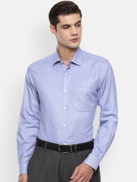 

Louis Philippe Men Blue Slim Fit Opaque Striped Formal Shirt