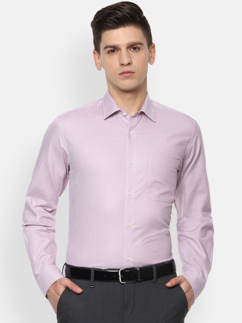 

Louis Philippe Men Purple Slim Fit Micro Checks Opaque Checked Formal Shirt