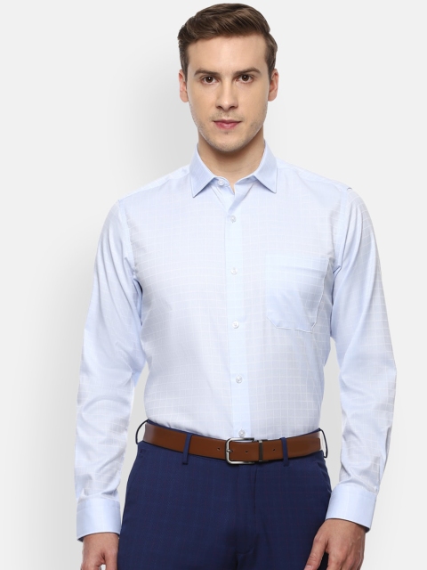

Louis Philippe Permapress Men Blue Slim Fit Opaque Checked Formal Shirt