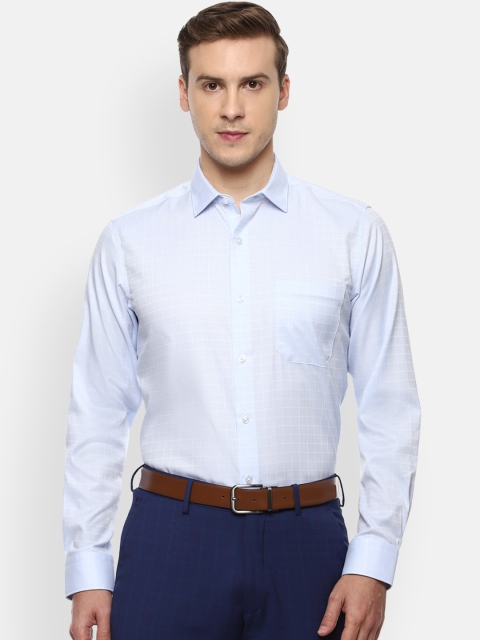 

Louis Philippe Men Blue Slim Fit Opaque Checked Formal Shirt